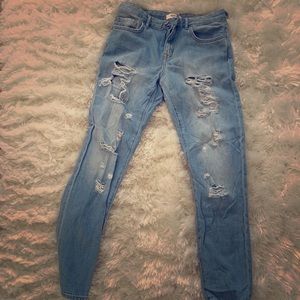 Distressed jeans